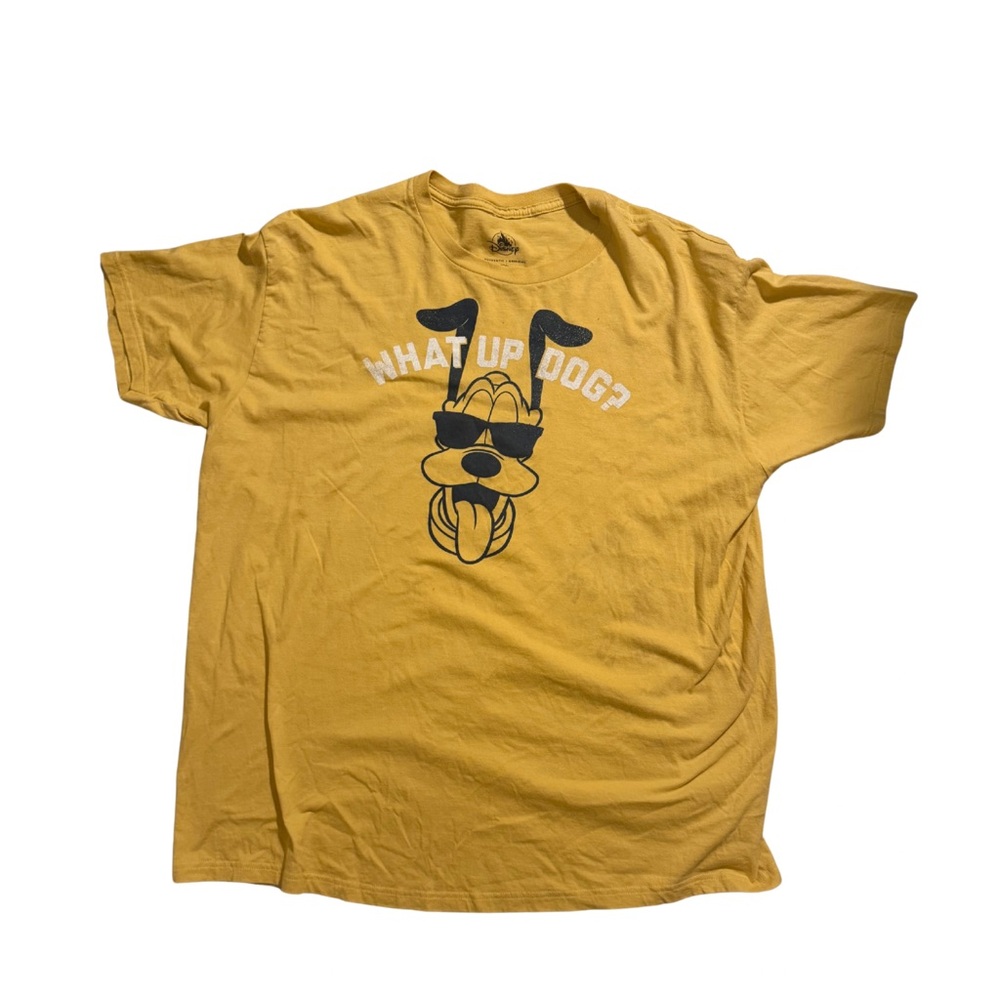 Disney Yellow 'What Up Dog?' Graphic Dog Tee